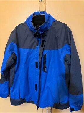 Men's Blue and Gray Ski Jacket - Waterproof Winter Shell